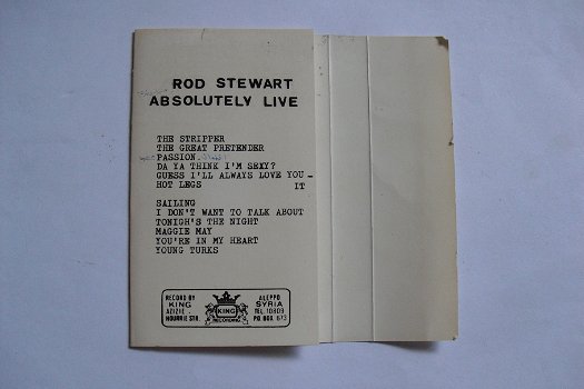 Muziekcassette: Rod Stewart - Absolutely Live ( Made in Syria ), zeldzaam - 1