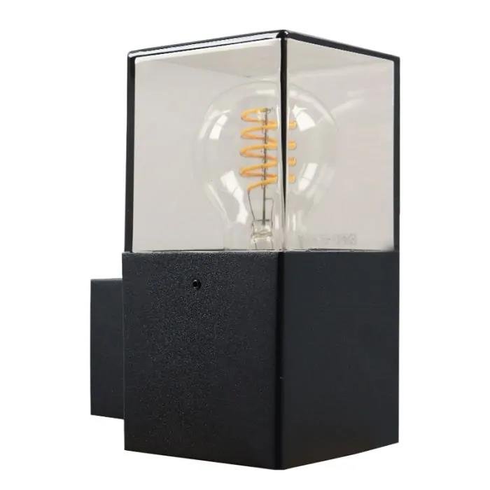 Zwarte wandlamp Zanel, Smoked glas,rechthoekig, led lamp - Afbeelding 4