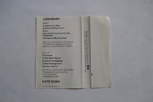 Kate Bush - Lionheart - 1