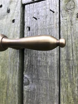 Deurklink- deurkruk, gemaakt van gepatineerd messing - 6