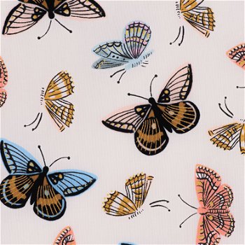 Vlinder stof, katoen met een vlinder print - 1