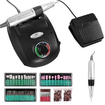 Zwarte Nagelfrees Machine Set - Professionele uitvoering – 65 Watt – 35.000 RPM - 0