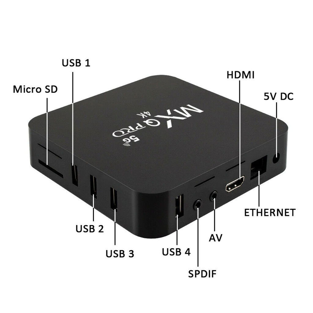 MXQ Pro 4K 2.4GHZ/5GHZ Wifi Android Quad Core Smart TV Box - Afbeelding 3