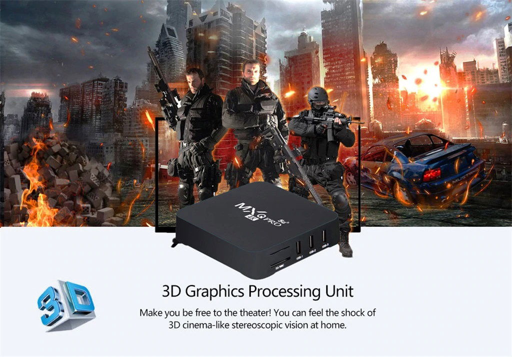 MXQ Pro 4K 2.4GHZ/5GHZ Wifi Android Quad Core Smart TV Box - Afbeelding 5