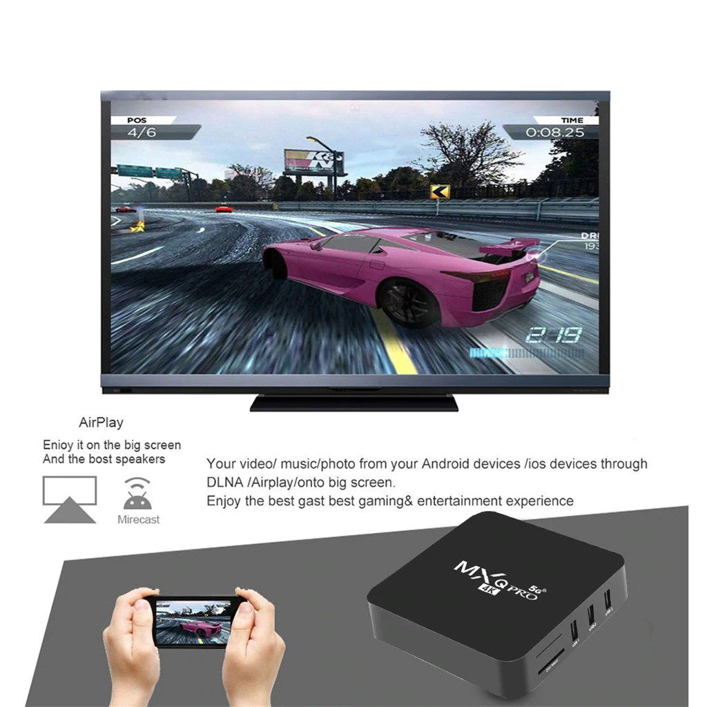MXQ Pro 4K 2.4GHZ/5GHZ Wifi Android Quad Core Smart TV Box - Afbeelding 7