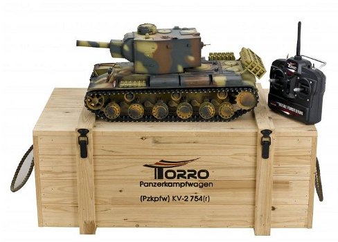 RC tank panzerkampfwagen Pzkpfw KV-2 754 metalen uitvoering 1/16 BB 2.4GHZ - 0