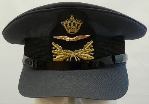 Pet, Uniform DT (Dagelijks Tenue), Onderofficier (Sld-Sm), Koninklijke Luchtmacht, maat 56, 1990.(1) - 0