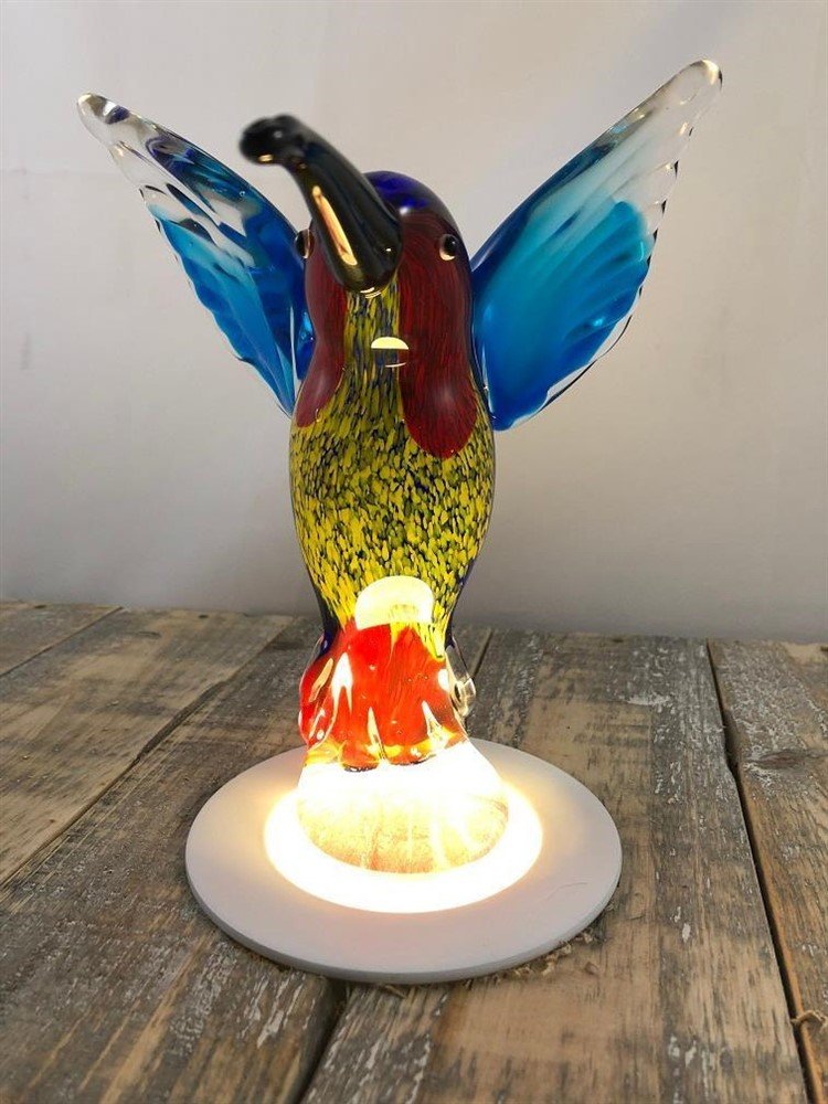 IJsvogel geheel glas, prachtig-ijsvogel-vogel-glas-deco - Afbeelding 5