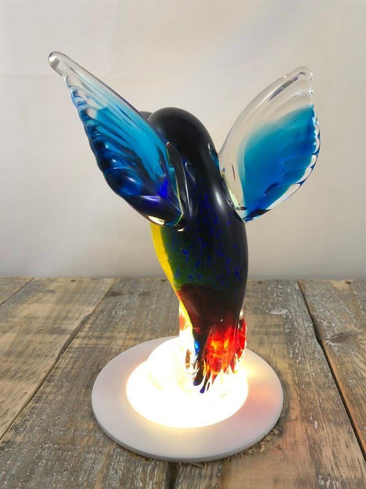 IJsvogel geheel glas, prachtig-ijsvogel-vogel-glas-deco - Afbeelding 6