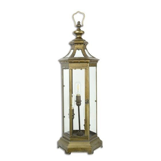Prachtige staande lantaarn iron-geslepen glas-sfeer - nr. 1