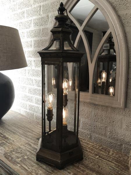 Prachtige staande lantaarn iron-geslepen glas-sfeer - Afbeelding 2