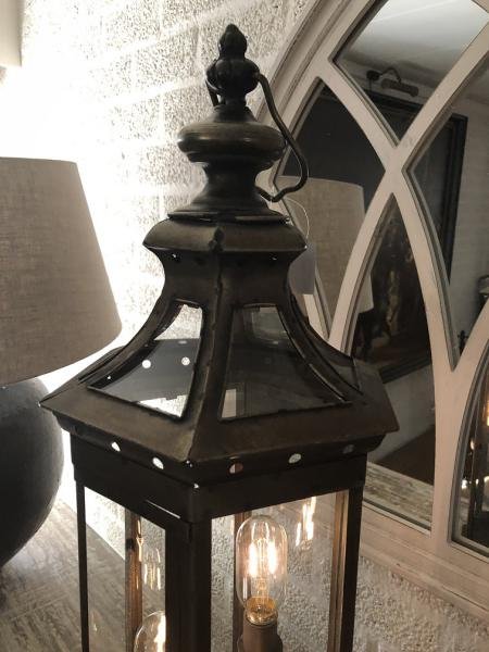 Prachtige staande lantaarn iron-geslepen glas-sfeer - Afbeelding 3