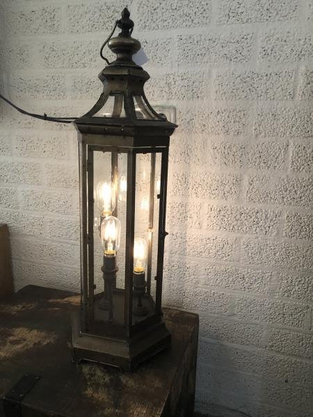 Prachtige staande lantaarn iron-geslepen glas-sfeer - Afbeelding 5