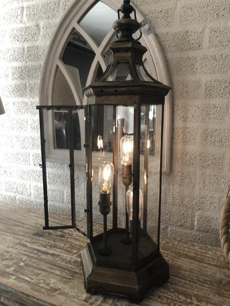 Prachtige staande lantaarn iron-geslepen glas-sfeer - Afbeelding 6