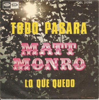 Matt Monro – Todo Pasara (1969) - 0