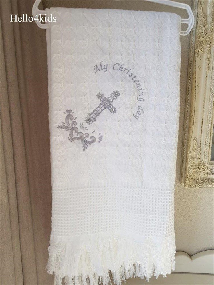 gratis naam en datum doopdeken doopkleed doopkleding - nr. 1