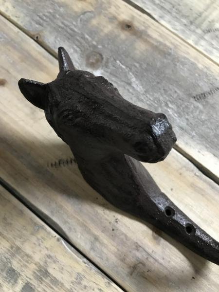 Kapstok als een paard, haak antiek bruin-paard-kapstok - Afbeelding 4