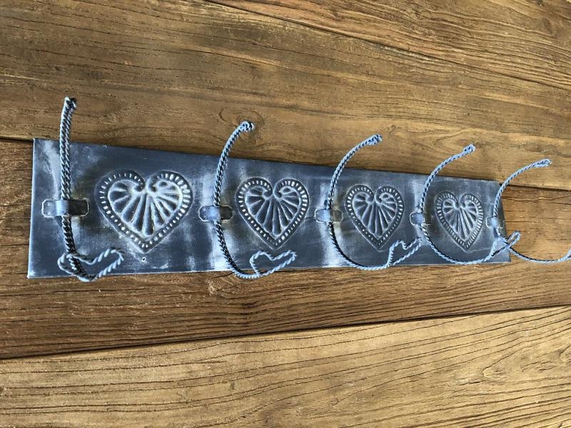 Kapstok element - love -zink, 5 haaks-ophanging handoek - Afbeelding 5