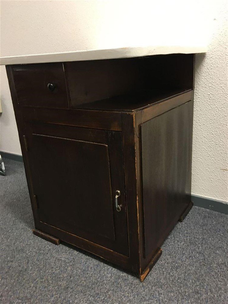 Mooi antiek tafelkastje gedeeltelijk koloniaals hout. - Afbeelding 2