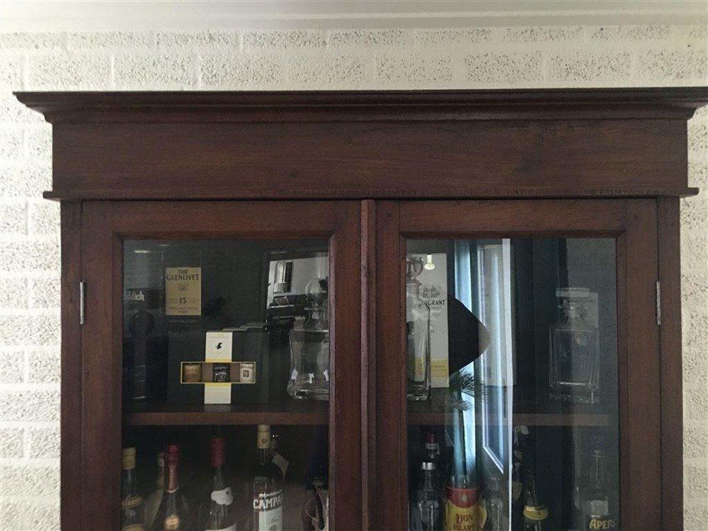 Prachtige antieke teakhouten drankkast,donkerbruinkast - Afbeelding 6