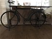 Prachtige fiets metaal met houten tafelblad-tafel-deco - 6 - Thumbnail