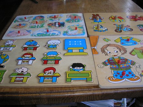 Kinder Puzzels hout met en zonder knopjes - 4