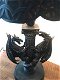 Draken lamp, exclusieve lamp met 2 draken aan een pilaar - 3 - Thumbnail