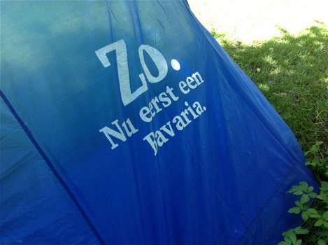 Bavaria - strandtentje / windscherm - met tekst: zo nu eerst een bavaria , - 0