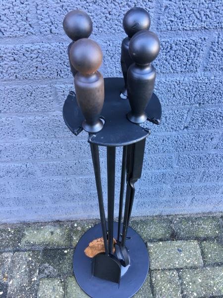 1 set Haard Gereedschap , zwart , smeedijzer-kachel set - Afbeelding 5