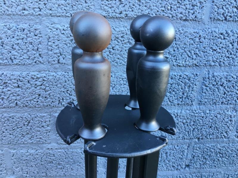 1 set Haard Gereedschap , zwart , smeedijzer-kachel set - Afbeelding 6