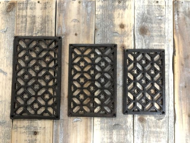 1 wandbord, luchtrooster, van ijzer, XL-ventilatie rooster - Afbeelding 5