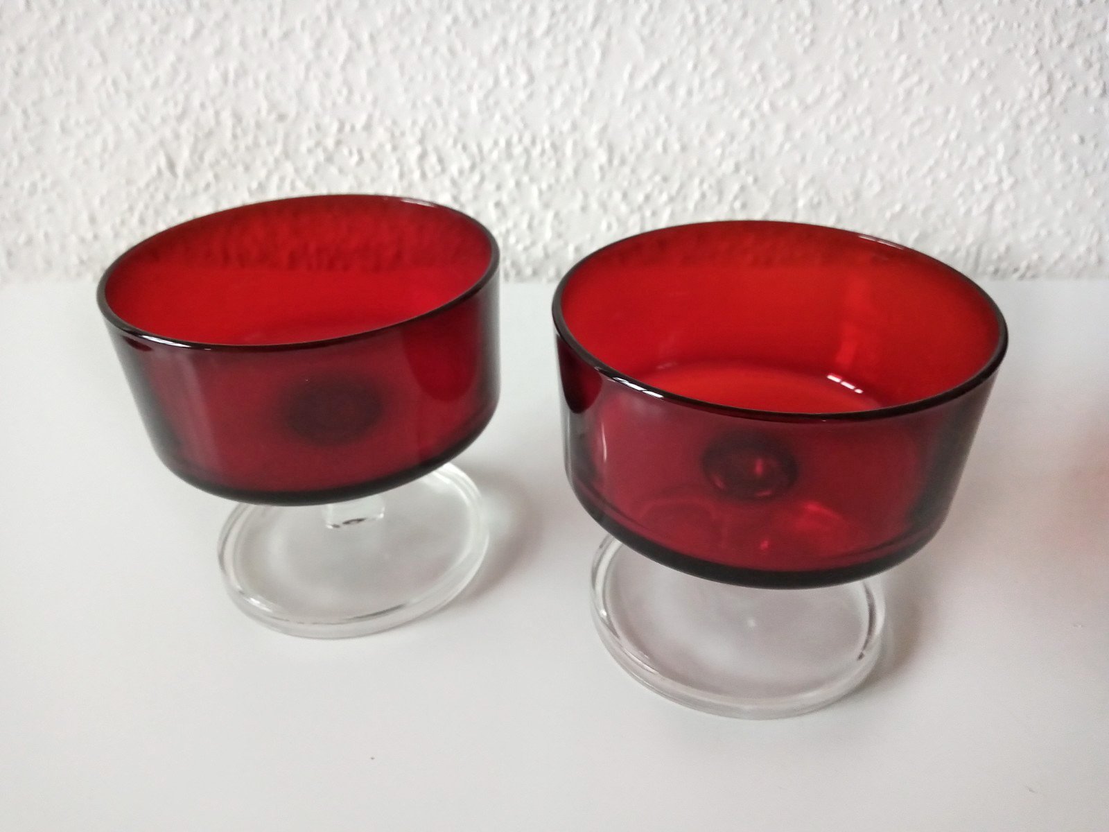 14 dessertschaaltjes van rood glas - Afbeelding 3