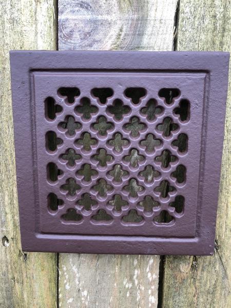 Haard ventilatierooster vierkant, gietijzer bruin-nr.32br - nr. 1