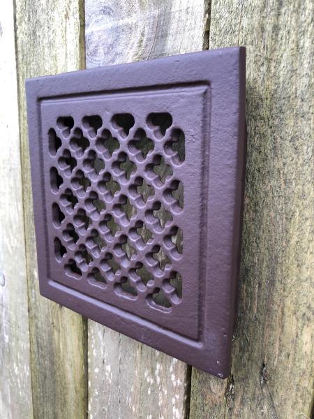 Haard ventilatierooster vierkant, gietijzer bruin-nr.32br - Afbeelding 2