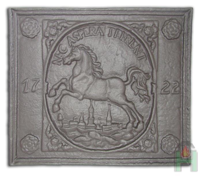 Open haard plaat, wandornament, paard1722 , kachel - nr. 1