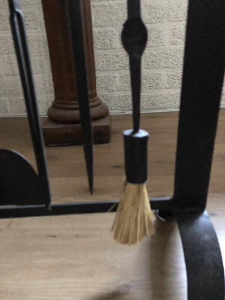 1 Haardset Gereedschap Antique - Stijl - Swantje, smeedijzer - Afbeelding 6