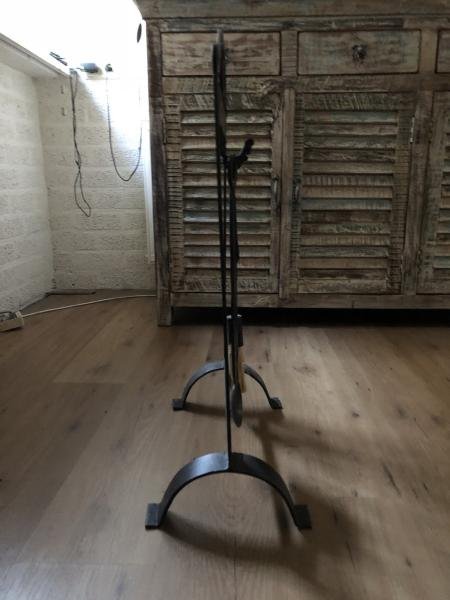 1 Haardset Gereedschap Antique - Stijl - Swantje, smeedijzer - Afbeelding 7
