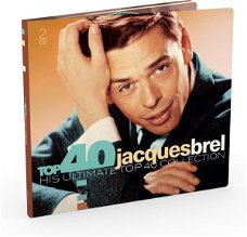 Jacques Brel -  Top 40 Jacques Brel  (2 CD) His Ultimate Top 40 Collection Nieuw/Gesealed