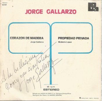 Jorge Gallarzo – Corazon De Madera (Gesigneerd ) - 1