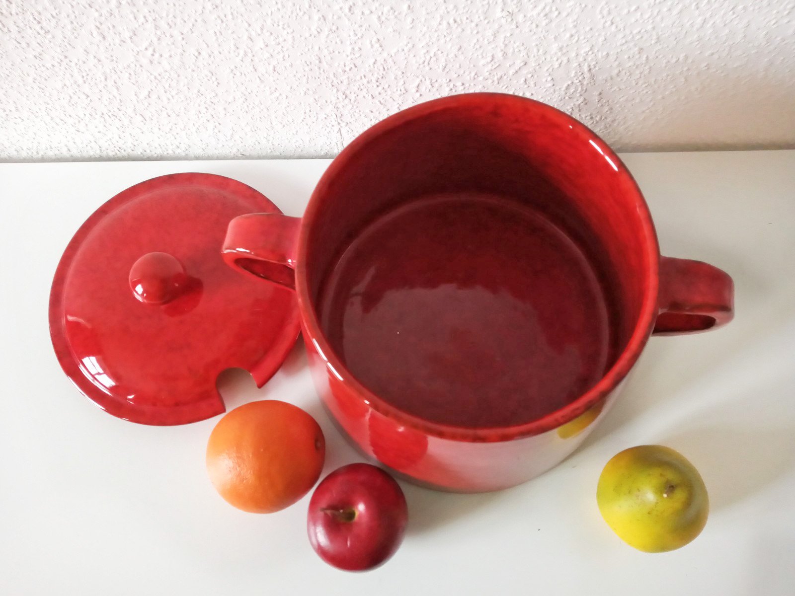 Schaal van rood aardewerk met 10 kopjes - Afbeelding 5