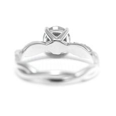 14 karaat witgouden ring met solitair diamant 1.10 kar+zijdiamantjes tot1.26 kar - 4