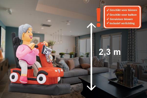 Sarah pop op scootmobiel voor binnen te huur, landelijke bezorging mogelijk - nr. 1