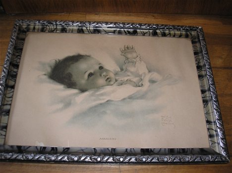 Bessy pease - schilderij met wakkere baby; - 0