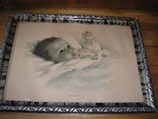 Bessy pease - schilderij met wakkere baby;