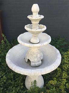 Mooie vol stenen tuinfontein, 4 schalen.-fontijn -fontein