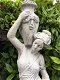 Pwit stenen beeld dame met waterkruikens fontein- vijver - 2 - Thumbnail