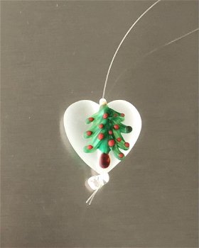 Handgemaakte Frosty Christmas Tree hart voor in de boom new. - 0