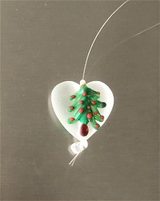 Handgemaakte Frosty Christmas Tree hart voor in de boom new.
