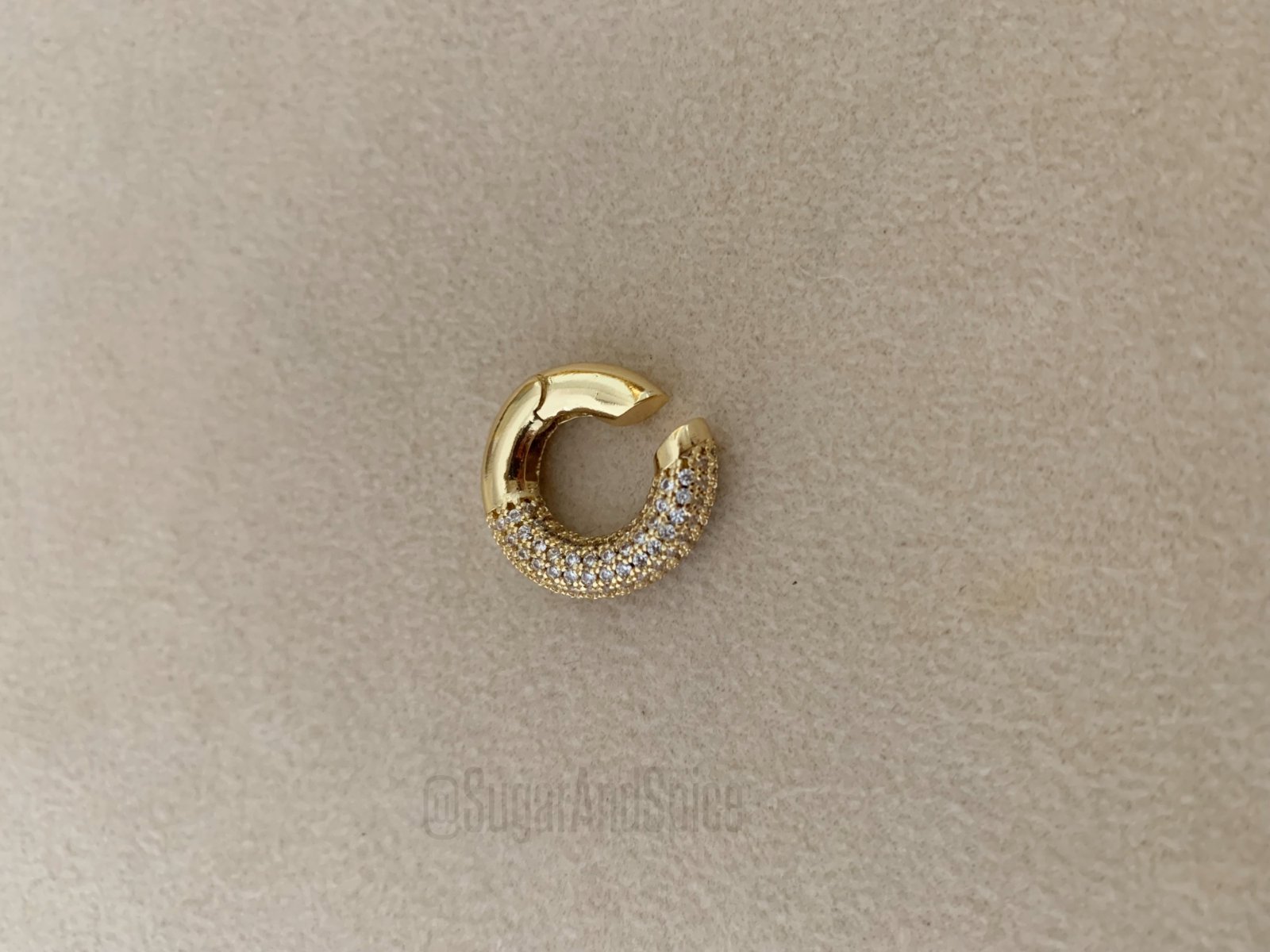 Chunky ear cuff oorbel met strass vergulde kwaliteit ibiza - nr. 1