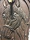 Wandwasbak gietijzer bruin met paardenhoofdlog-paard - 1 - Thumbnail
